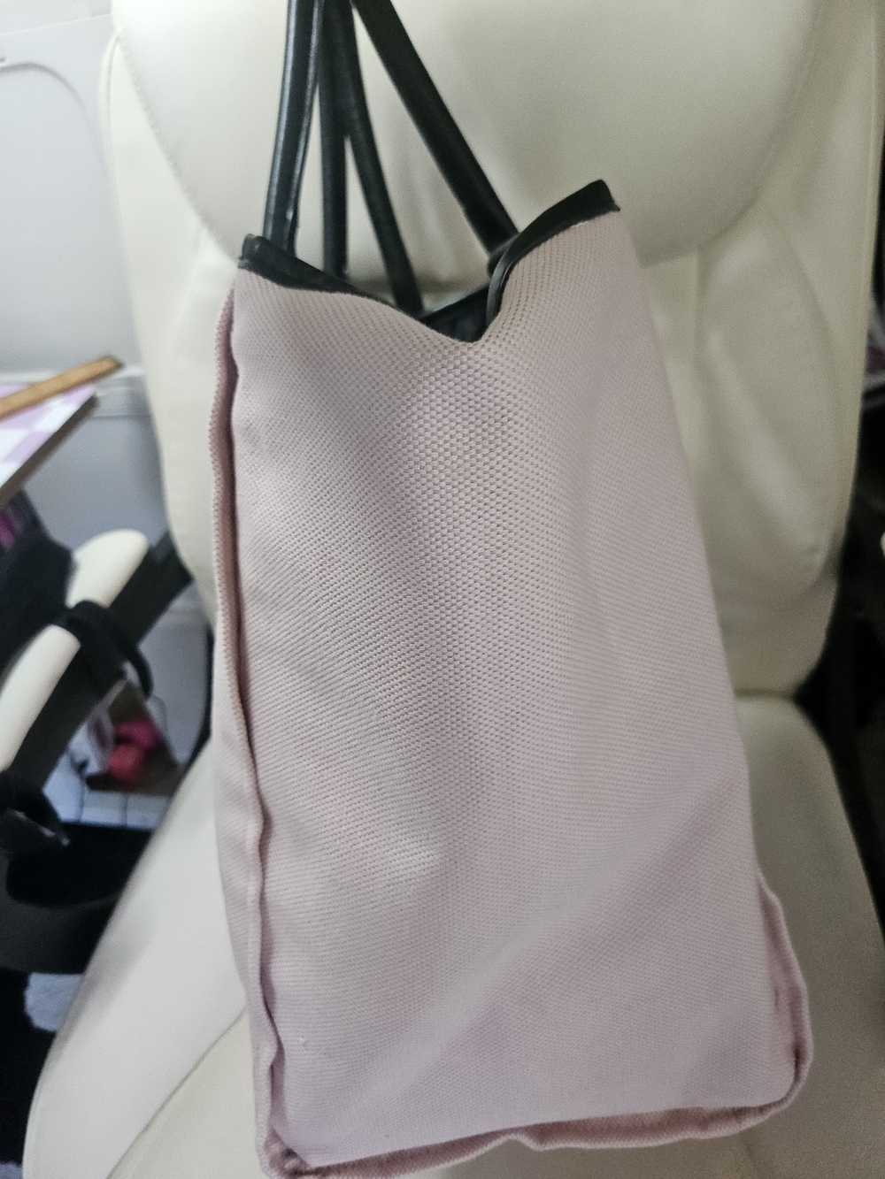 Victoria's Secret Pink Tote with Wing Graphic and Black Trim - Picture 4 of 9